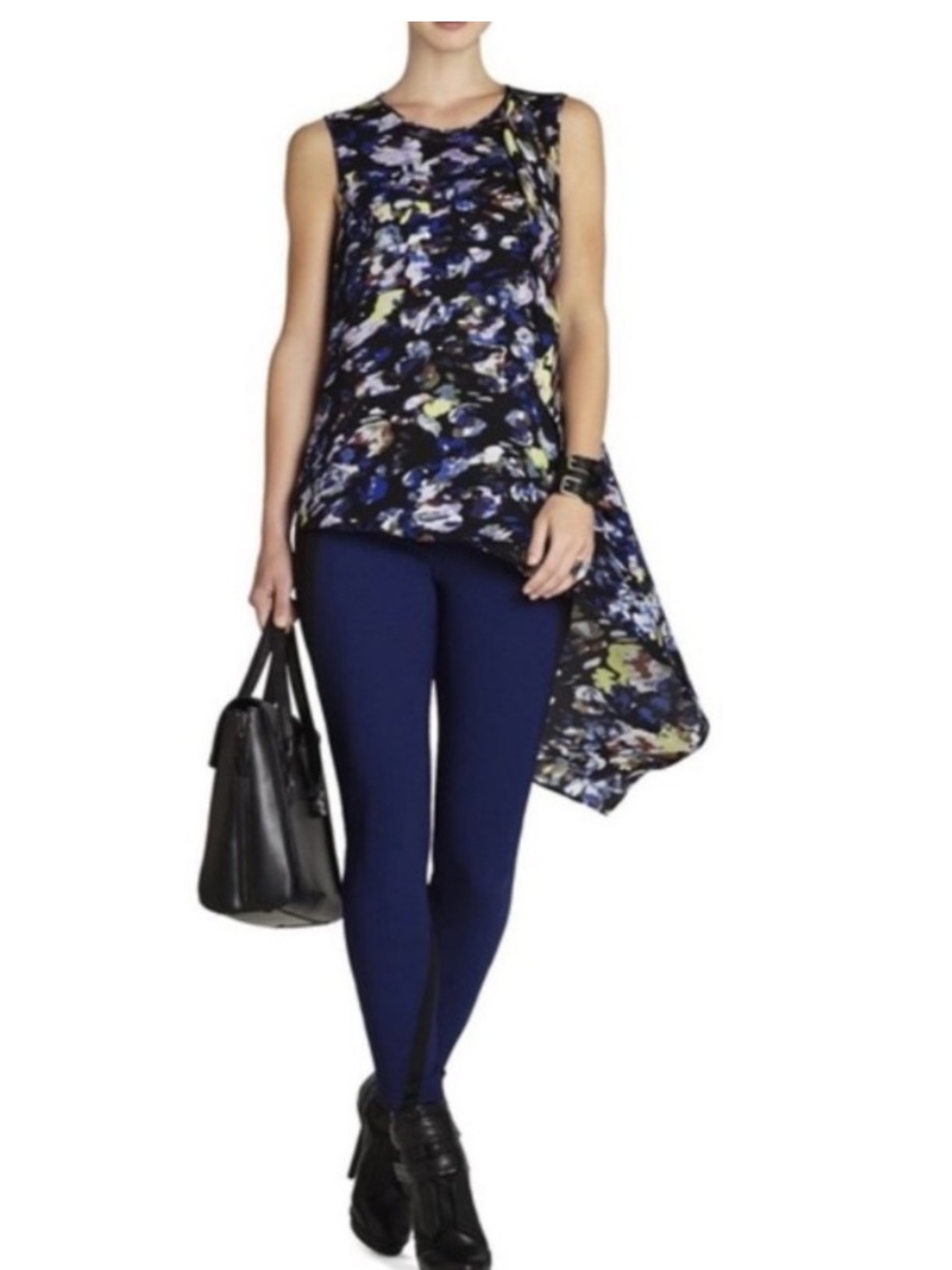 BCBGMaxAzria Edythe Cascade Drape Top Whimsigoth Whitchycore